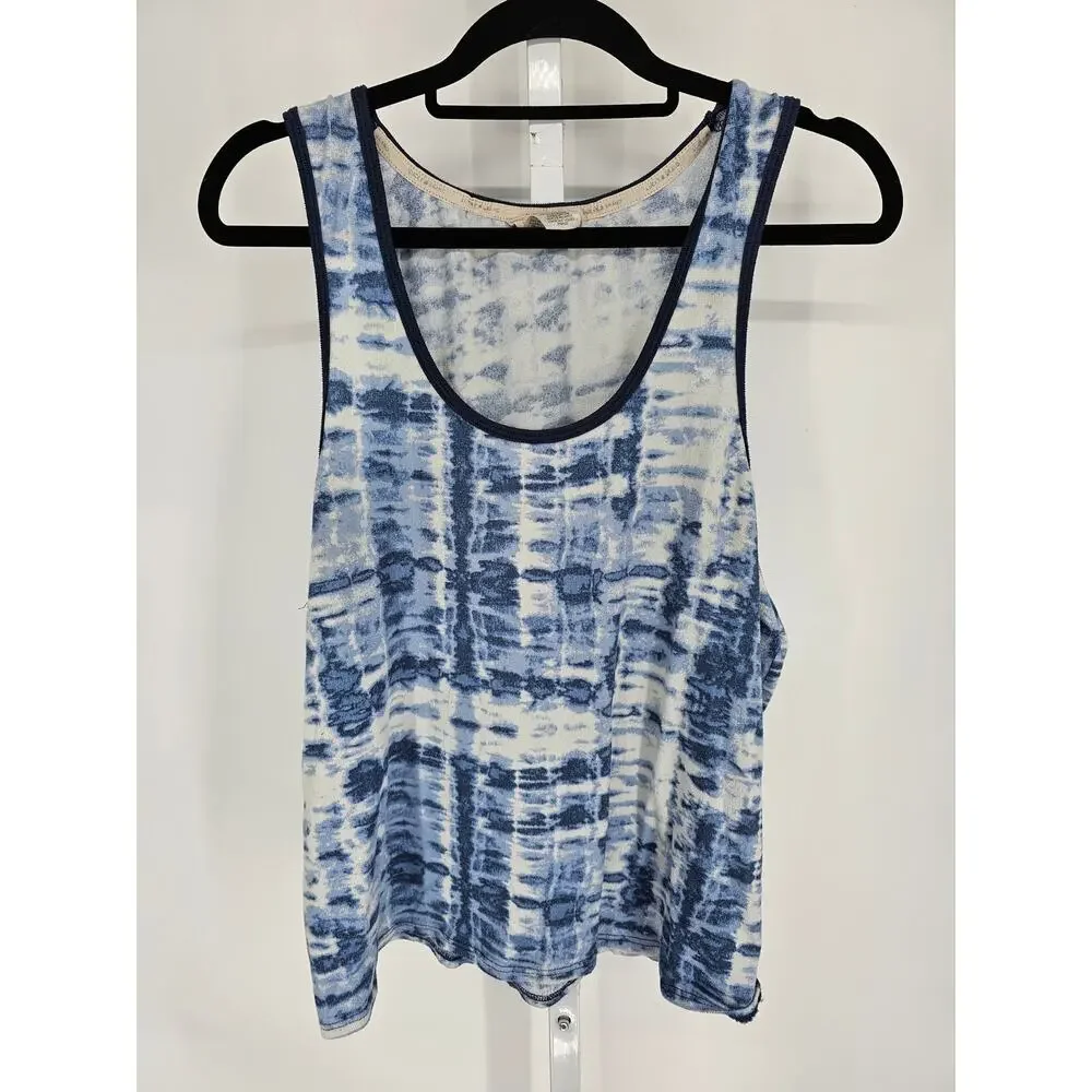 Lucky Brand Womens Sz XL 4 Piece pajama Set Blue White Tie Dye Print - Picture 4 of 6